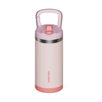 SURFVEN 12 oz Double Wall Stainless Steel Insulated Water Bottle with Leak Proof Flip Straw Lid, Pink