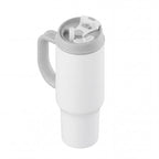 SURFVEN 40oz Double Wall Stainless Steel Insulated Tumbler with Handle and 2-in-1 Lid, White
