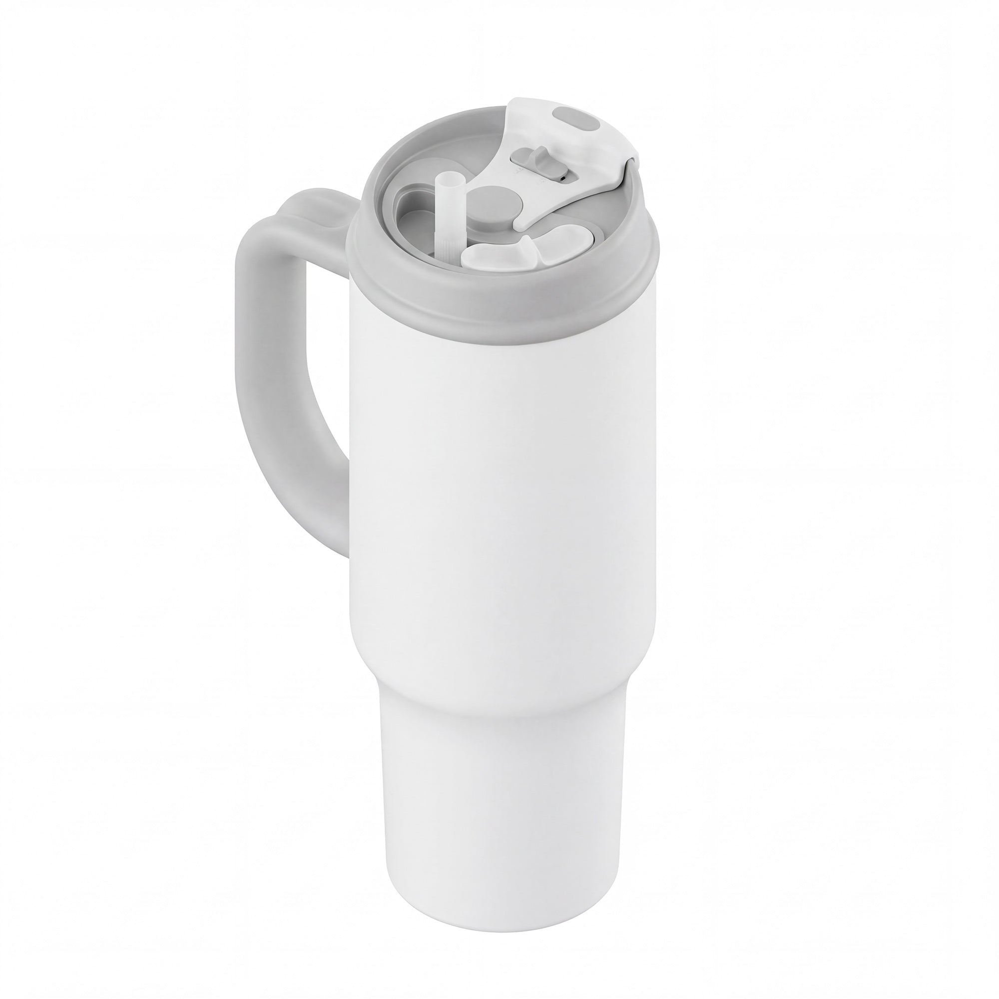 SURFVEN 40oz Double Wall Stainless Steel Insulated Tumbler with Handle and 2-in-1 Lid, White