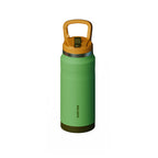 SURFVEN 27 oz Stainless Steel Double Wall Insulated Water Bottle with Flip-up Straw Lid, Green