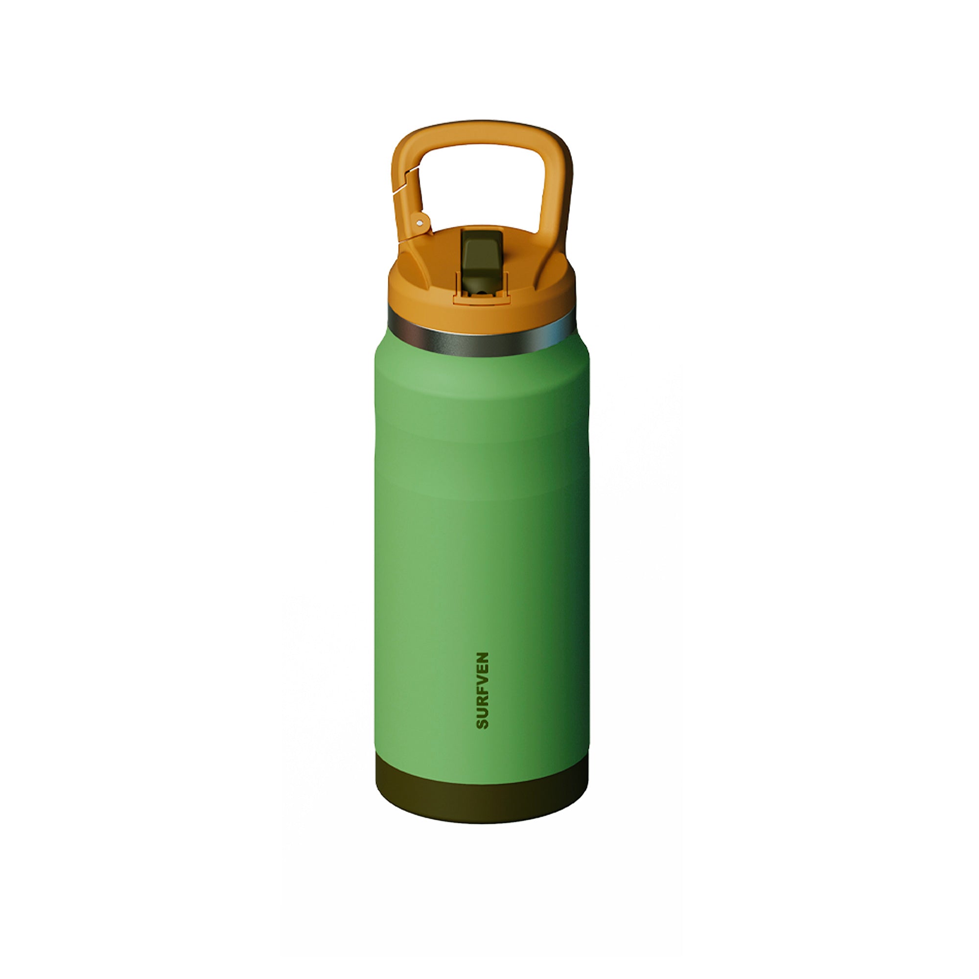 SURFVEN 27 oz Stainless Steel Double Wall Insulated Water Bottle with Flip-up Straw Lid, Green
