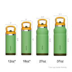SURFVEN 27 oz Stainless Steel Double Wall Insulated Water Bottle with Flip-up Straw Lid, Green