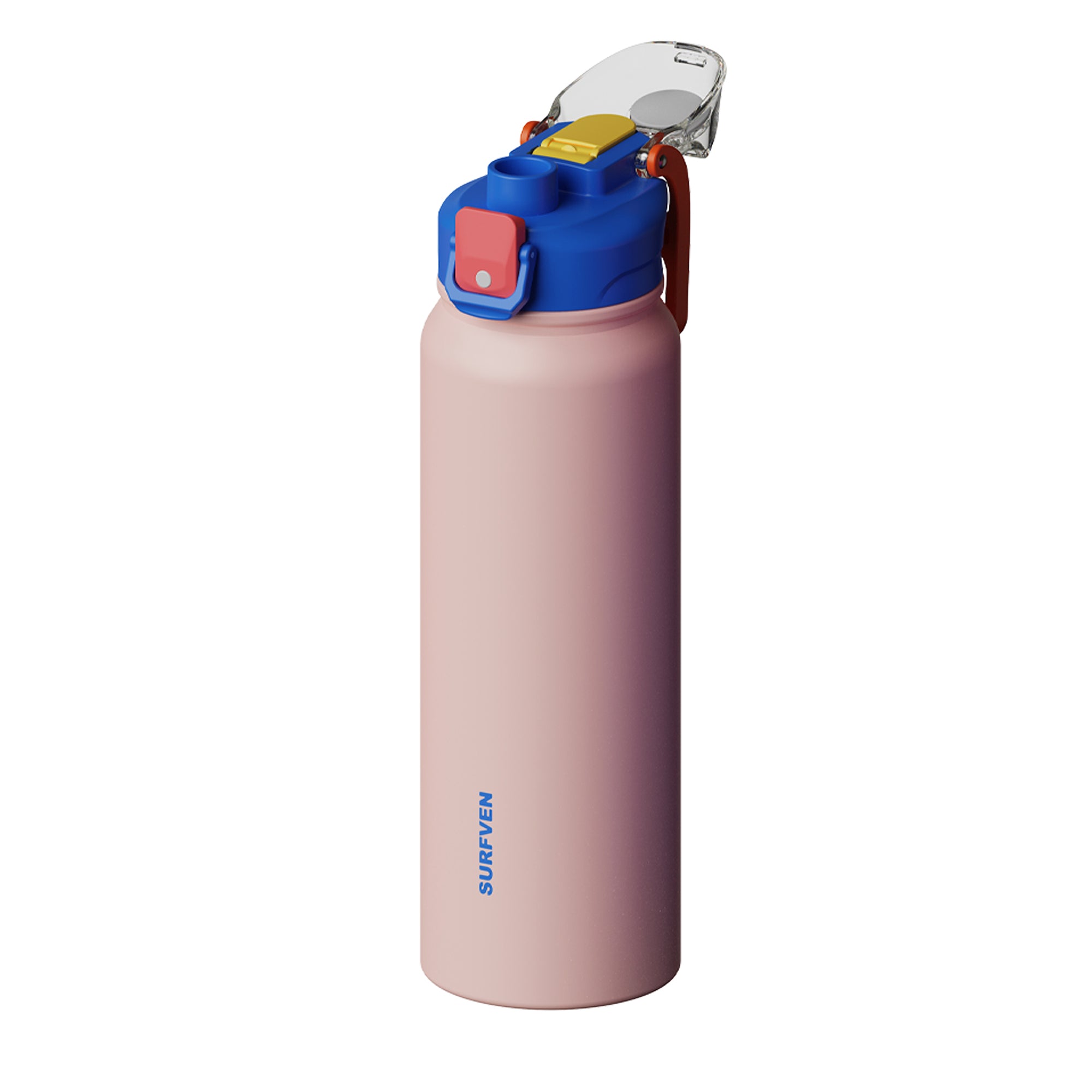 SURFVEN 27 oz Vacuum Insulated Stainless Steel Water Bottle with 3-in-1 Lid, Pink