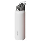 SURFVEN 40 oz Vacuum Insulated Stainless Steel Water Bottle with 3-in-1 Lid, White