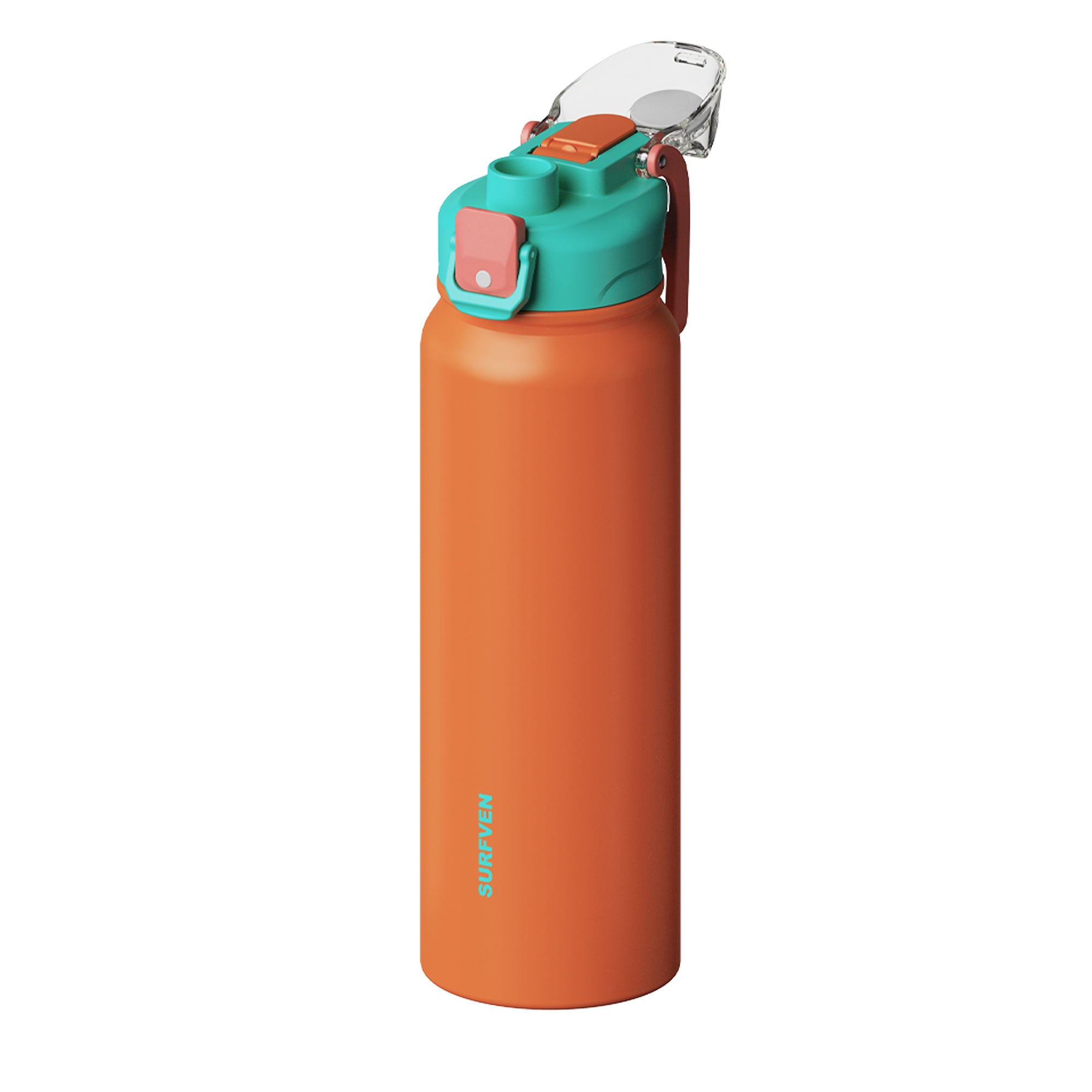 SURFVEN 27 oz Vacuum Insulated Stainless Steel Water Bottle with 3-in-1 Lid, Orange