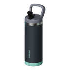 SURFVEN 18 oz Double Wall Stainless Steel Insulated Water Bottle with Leak Proof Flip Straw Lid, Black