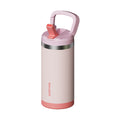 SURFVEN 12 oz Double Wall Stainless Steel Insulated Water Bottle with Leak Proof Flip Straw Lid, Pink