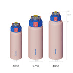SURFVEN 27 oz Vacuum Insulated Stainless Steel Water Bottle with 3-in-1 Lid, Pink