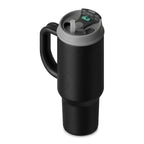 SURFVEN 40oz Double Wall Stainless Steel Insulated Tumbler with Handle and 2-in-1 Lid, Black