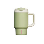 SURFVEN 24oz Double Wall Stainless Steel Insulated Tumbler with Handle and 2-in-1 Lid, Avocado Green