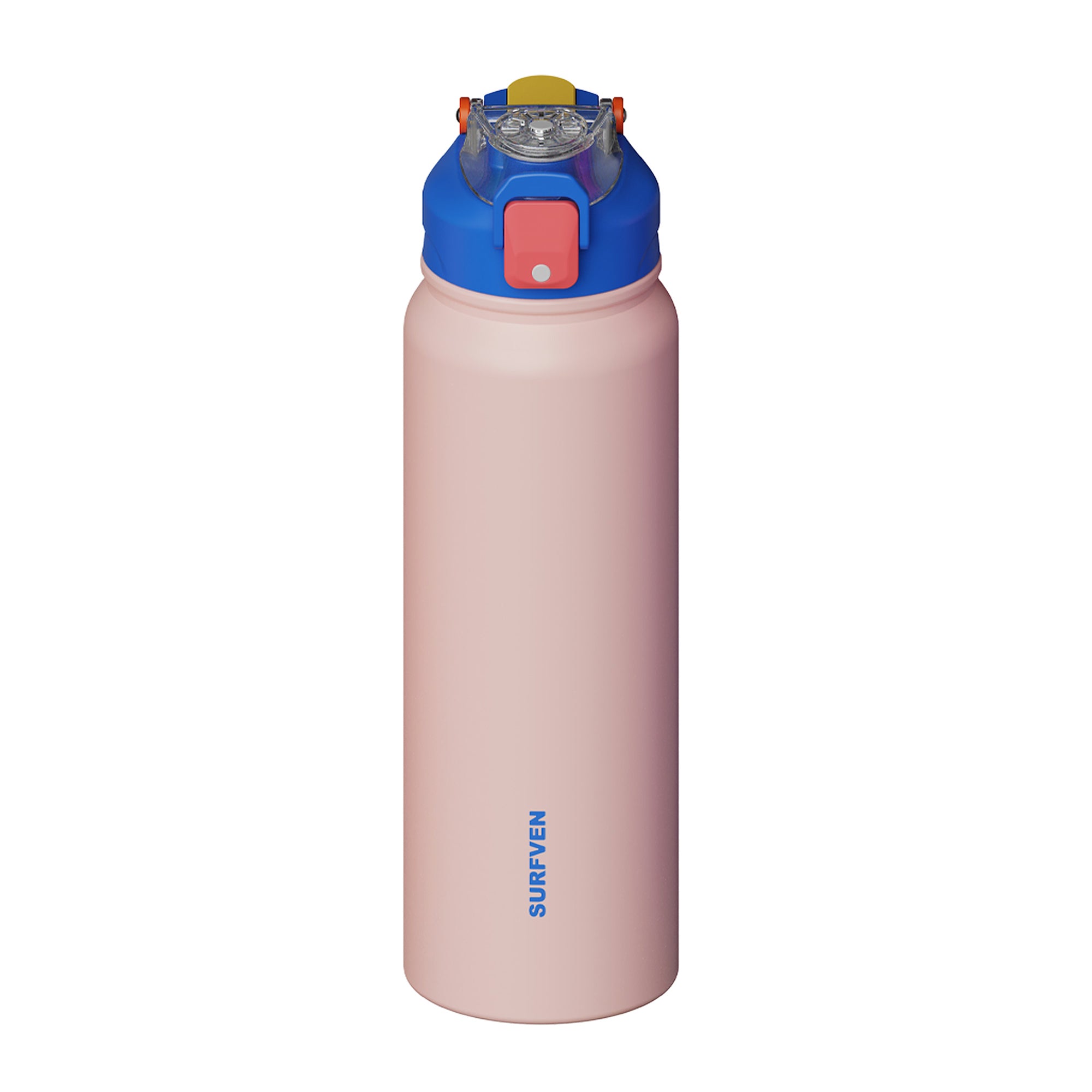 SURFVEN 27 oz Vacuum Insulated Stainless Steel Water Bottle with 3-in-1 Lid, Pink
