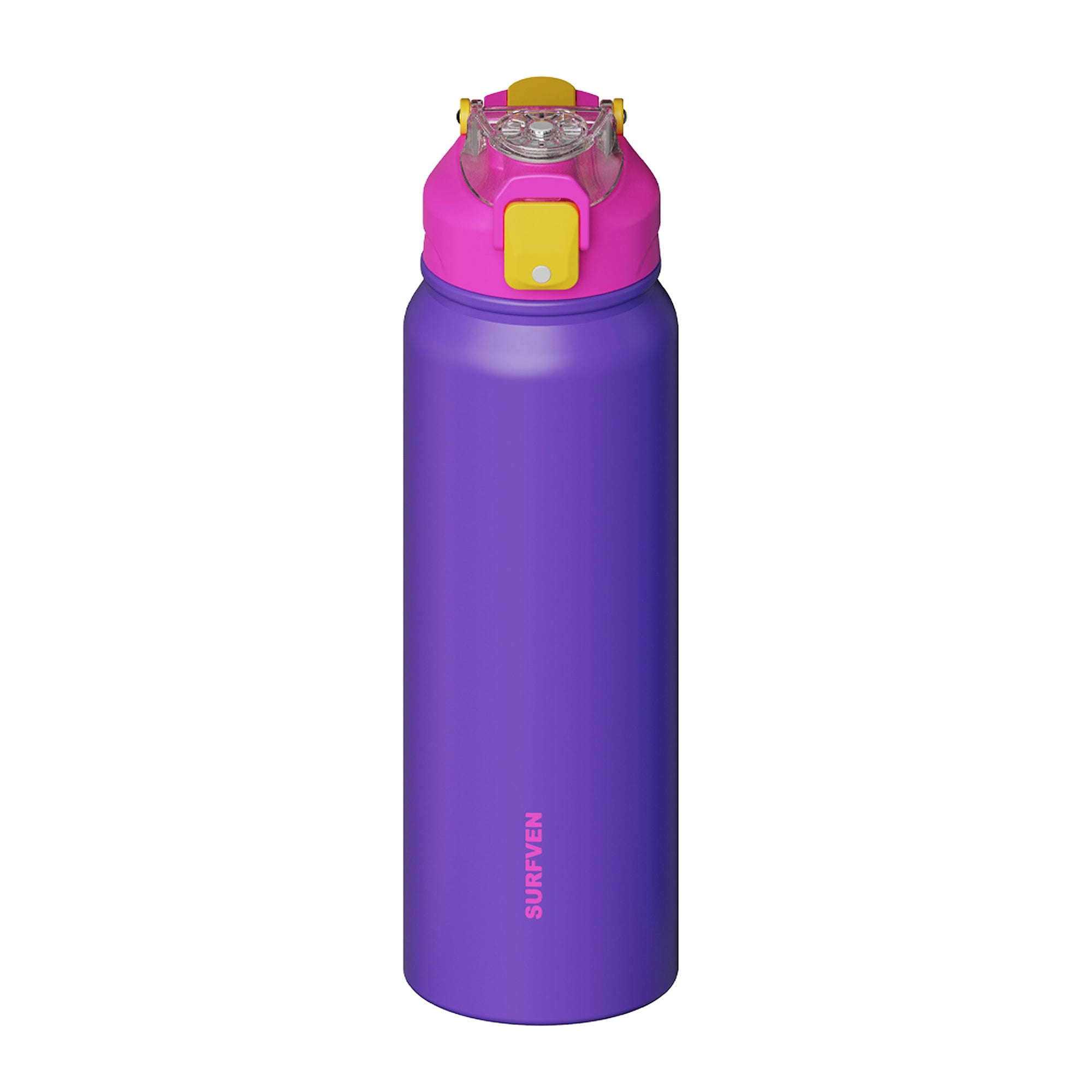 SURFVEN 27 oz Vacuum Insulated Stainless Steel Water Bottle with 3-in-1 Lid, Purple
