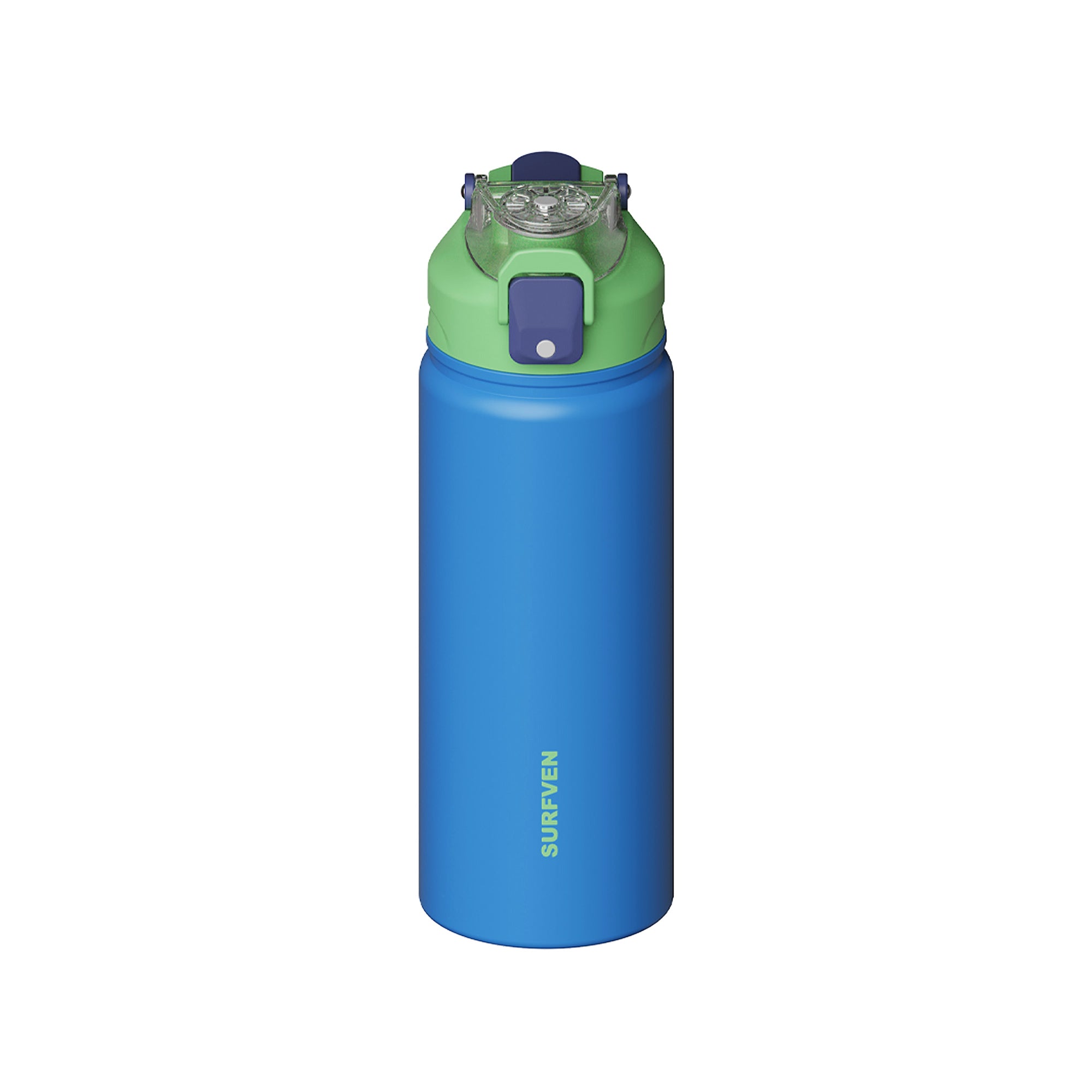 SURFVEN 18 oz Vacuum Insulated Stainless Steel Water Bottle with 3-in-1 Lid, Blue